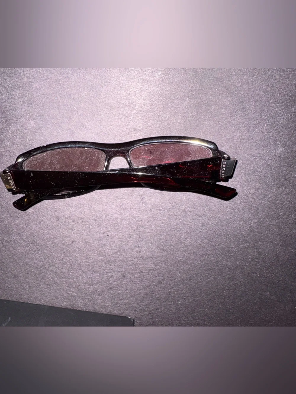 Gucci Black Rectangular Sunglasses with Tinted Lenses
